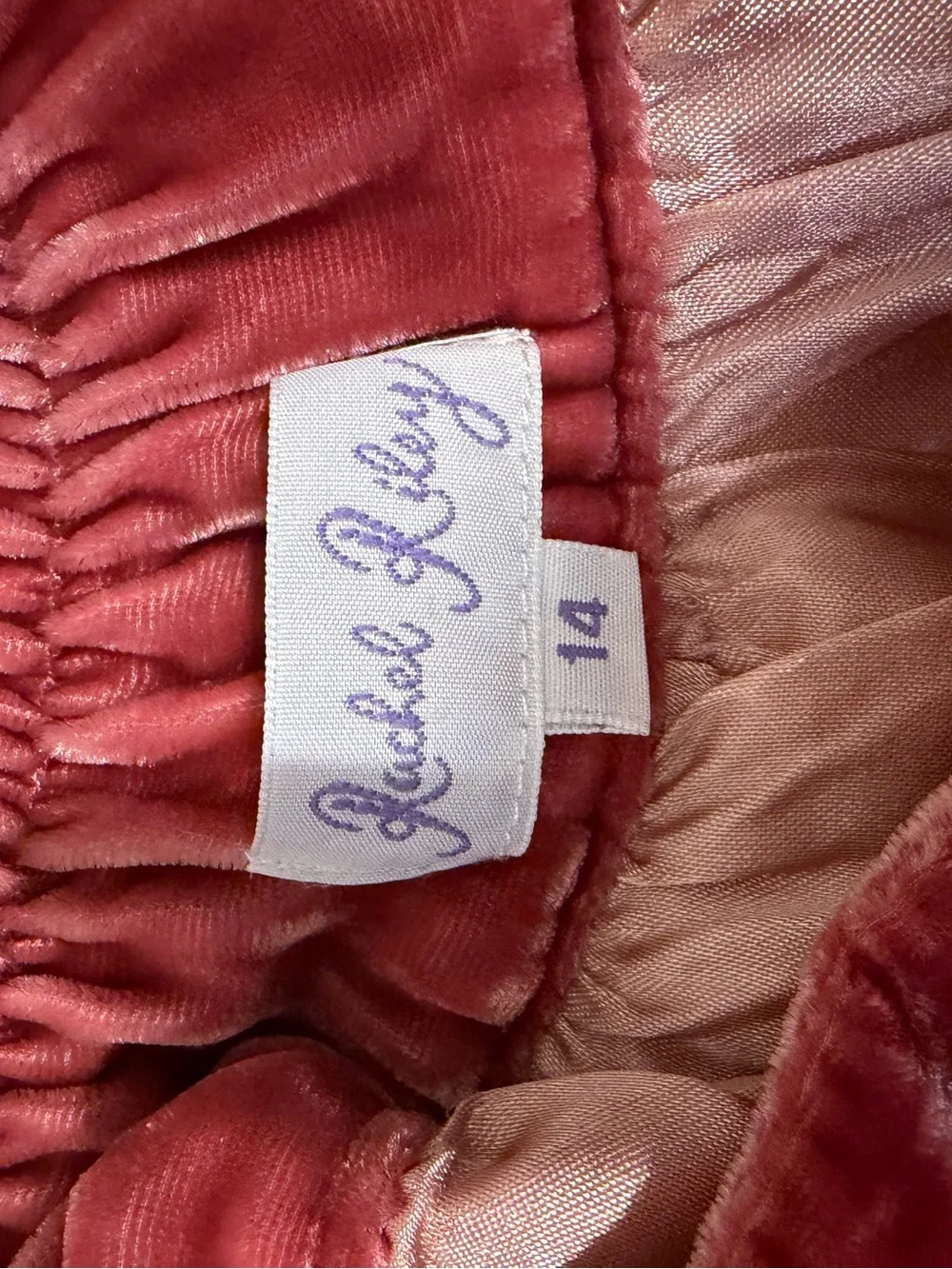 Rachel Riley pink velvet skirt 14